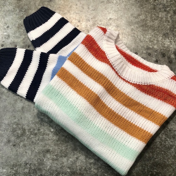 Sweaters - New Multi Colored Striped Knit Sweater